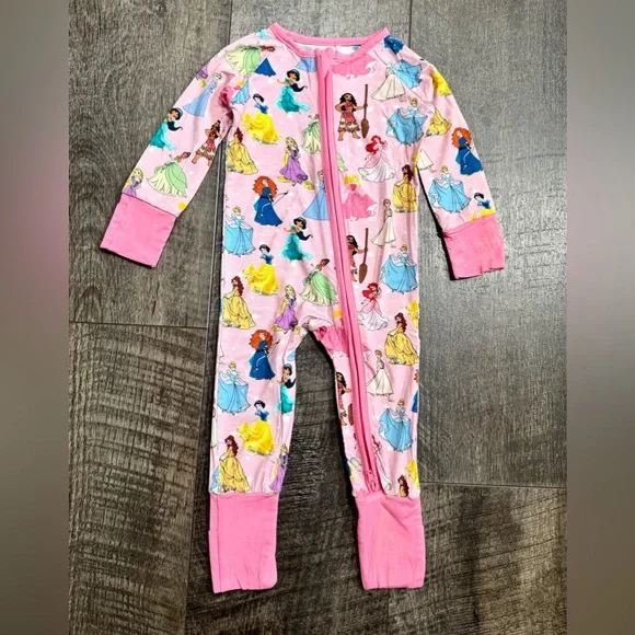 Baby Girl Disney Princess Bamboo Zipper Sleeper 18-24m Pink - Picture 1 of 4